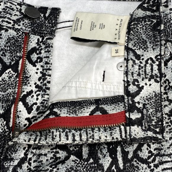 Alice + Olivia Women’s Snakeskin Skinny Jeans – Black/Multi - Picture 11 of 13